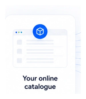Central online catalogue hub connecting product stock to customers