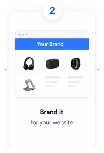 Branding step showing a catalogue matched to a business website